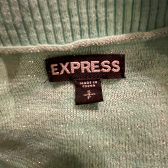 Express Mint & Sparkles Striped Sweater S FREE SHIP - Picture 4 of 5